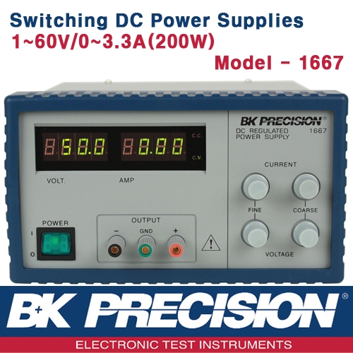 B&K PRECISION 1667, 60V/3.3A(200W), Switching DC Power Supply, DC 전원공급기, B&K 1667
