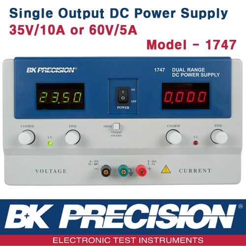 B&K PRECISION 1747, 30V/10A, 60V/5A, Dual Range DC Power Supply, 직류 전원공급기, B&K 1747