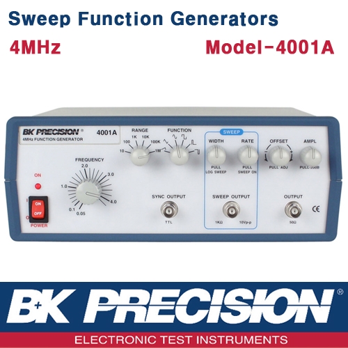 B&K PRECISION 4001A, 4MHz, Function Generator, 펑션제너레이터, B&K 4001A