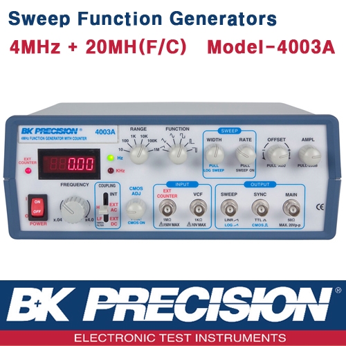 B&K PRECISION 4003A, 4MHz, Function Generator + Frequency Counter, 펑션제너레이터, 주파수카운터, B&K 4003A