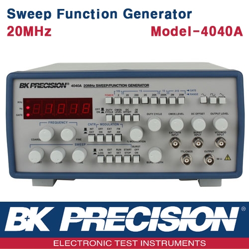 B&K PRECISION 4040A, 20MHz, Sweep Function Generator, 스윕 펑션제너레이터, 함수발생기, 주파수카운터, B&K 4040A