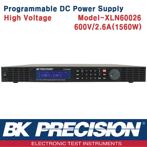 B&K PRECISION XLN60026, 600V/2.6A(1560W), Programmable DC Power Supply, 프로그레머블 DC 전원공급기, B&K XLN60026