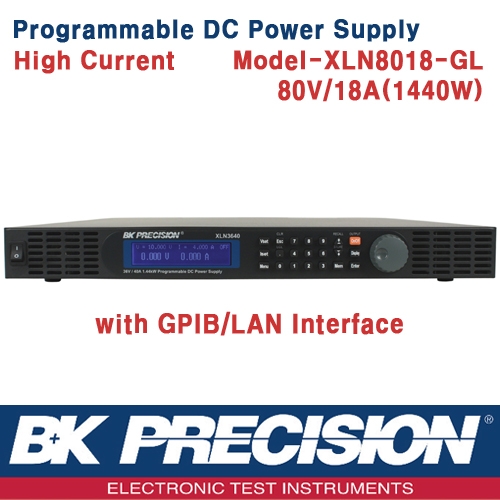B&K PRECISION XLN8018-GL, 80V/18A(1440W), GPIB Interface, Programmable DC Power Supply, 프로그레머블 DC 전원공급기, B&K XLN8018-GL