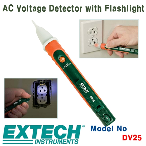 [EXTECH] DV25, Dual-Range AC Voltage Detector with Flashlight, AC 전압감지기
