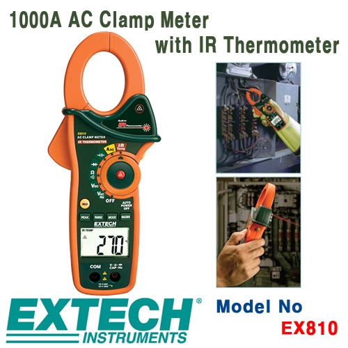 [EXTECH] EX810, 1000A AC Clamp Meter with IR Thermometer, AC 클램프메타