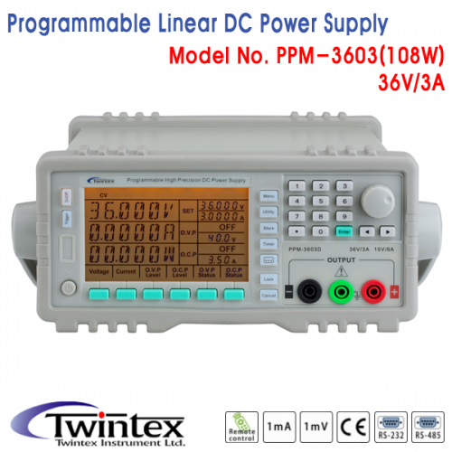 [TWINTEX PPM-3603] 36V/3A, 108W, 프로그래머블 DC전원공급기