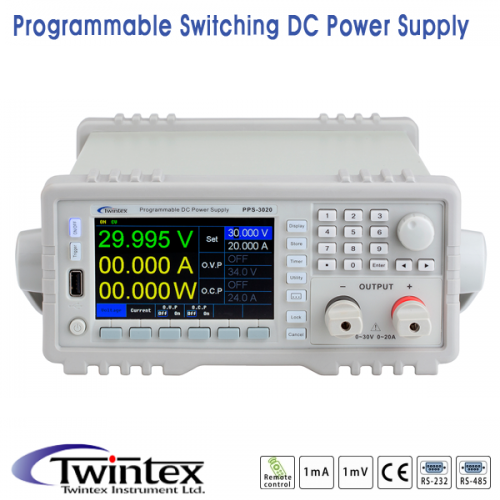 [TWINTEX PPS-2030] 20V/30A, 600W, 1채널 프로그래머블 DC전원공급기