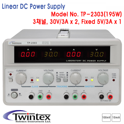 [TWINTEX TP-2303] 30V/3A x 2채널, 5V/3A x 1채널, 3채널 DC전원공급기