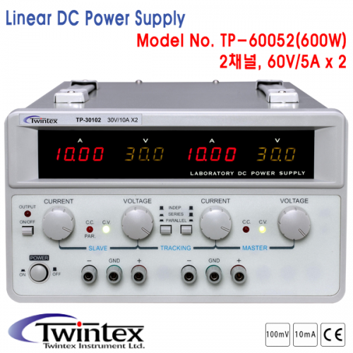 [TWINTEX TP-60052] 60V/5A x 2채널, 600W, 2채널 DC전원공급기