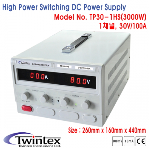 [TWINTEX TP30-1HS] 30V/100A, 3000W, DC전원공급기