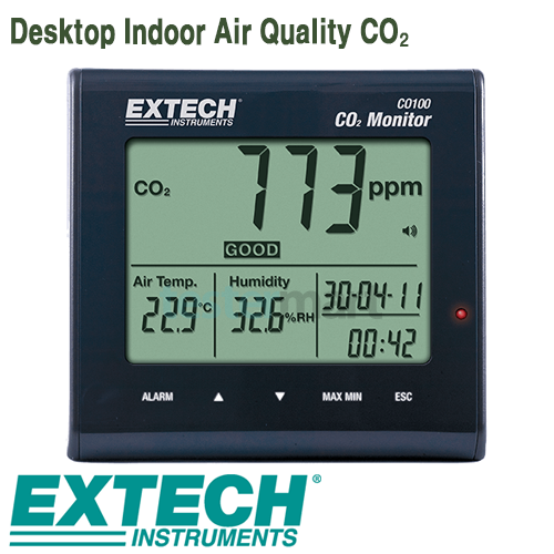 [EXTECH] CO100, Desktop Indoor Air Quality CO₂, 실내 이산화탄소 측정