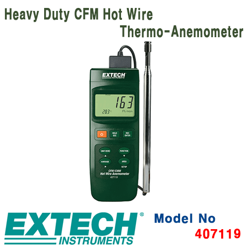 [EXTECH] 407119, Heavy Duty CFM Hot Wire Thermo-Anemometer, 열선식 풍속계, [익스텍]