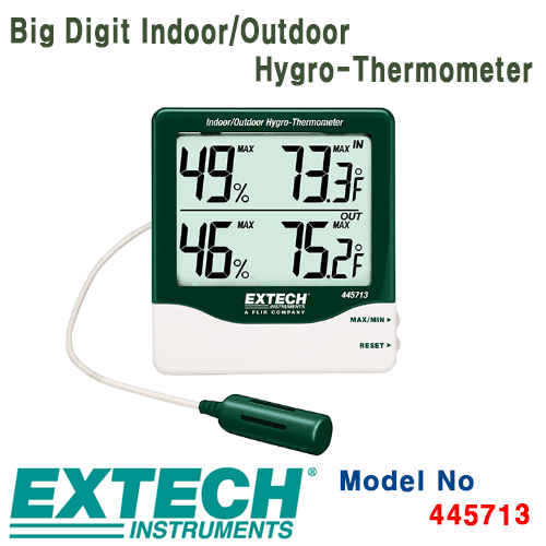 [EXTECH] 445713, Big Digit Indoor/Outdoor Hygro-Thermometer, 온습도계 [익스텍]
