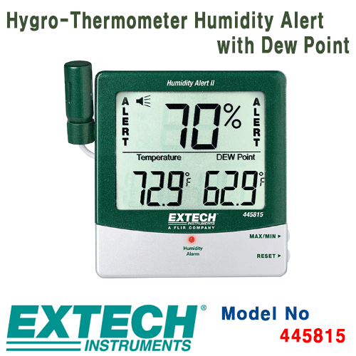 [EXTECH] 445815, Hygro-Thermometer Humidity Alert with Dew Point, 온습도계, 이슬점 [익스텍]