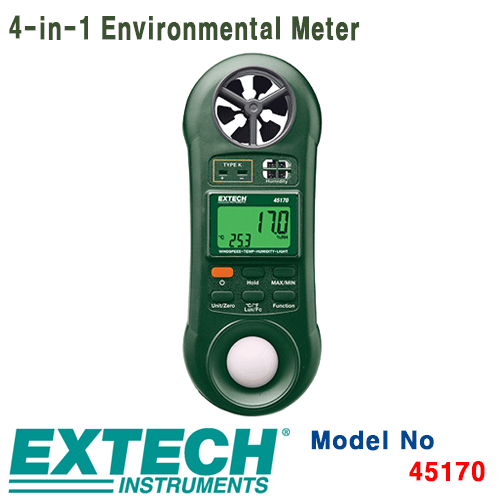 [EXTECH] 45170, 4-in-1 Environmental Meter, 온도, 습도, 조도, 풍속, [익스텍]
