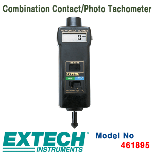 [EXTECH] 461895, Combination Contact/Photo Tachometer, 회전계, 속도계, 비접촉식 회전계, [익스텍]