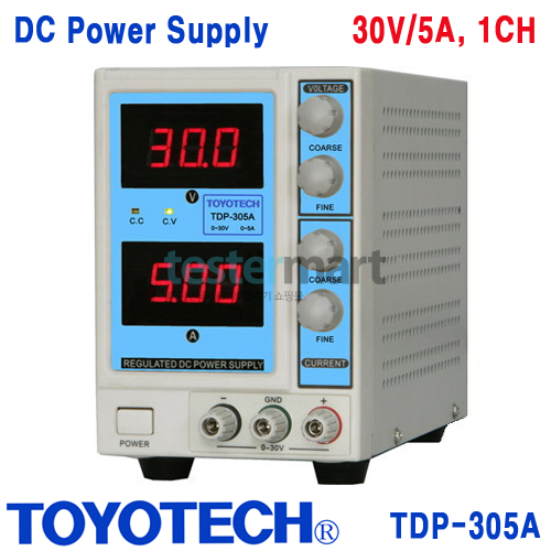 [TOYOTECH TDP-305A] 30V/5A, DC Power Supply, 경량 1채널 가변형 DC 전원공급기