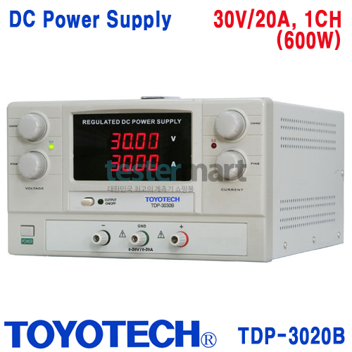 [TOYOTECH TDP-3020B] 30V/20A, DC Power Supply, 1채널 가변형 DC 전원공급기