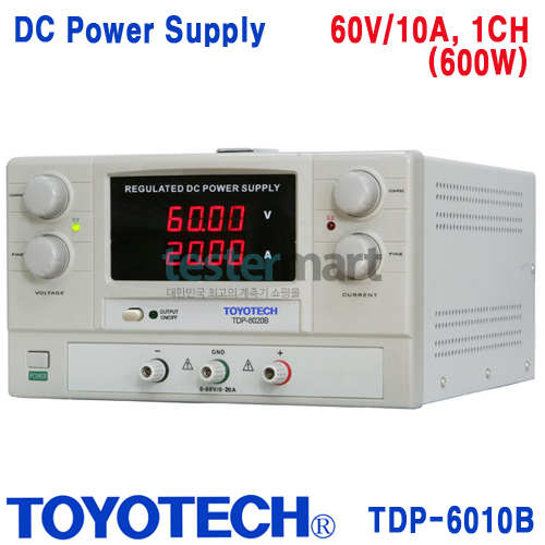 [TOYOTECH TDP-6010B] 60V/10A, DC Power Supply, 1채널 가변형 DC 전원공급기