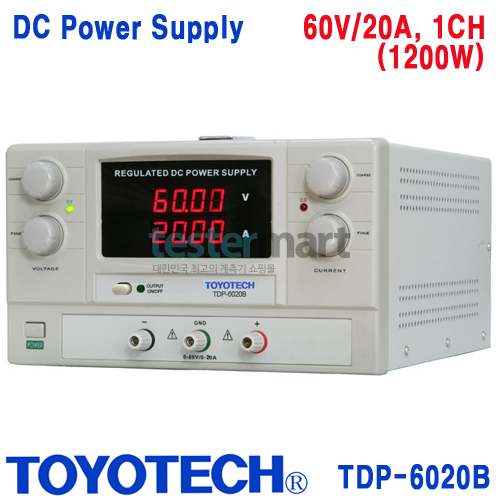 [TOYOTECH TDP-6020B] 60V/20A, 1200W, DC전원공급기