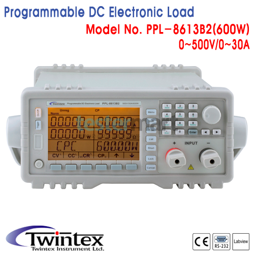 [TWINTEX PPL-8613B2] 500V/30A, 600W, DC전자부하기