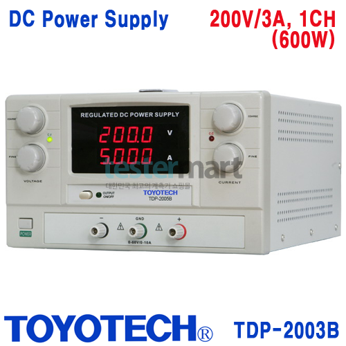 [TOYOTECH TDP-2003B] 200V/3A, DC Power Supply, 1채널 가변형 DC 전원공급기