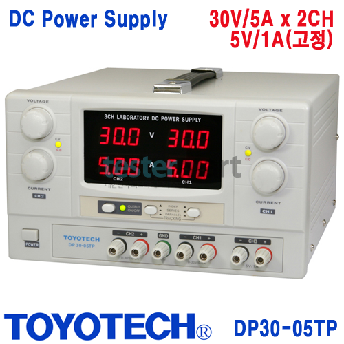 [TOYOTECH DP30-05TP] 30V/5A x 2CH, 5V/1A, DC Power Supply, DC파워서플라이, DC전원공급기, 직류전원공급장치, 직류전원장치, 다채널전원곱급장치, 멀티채널 전원공급장치