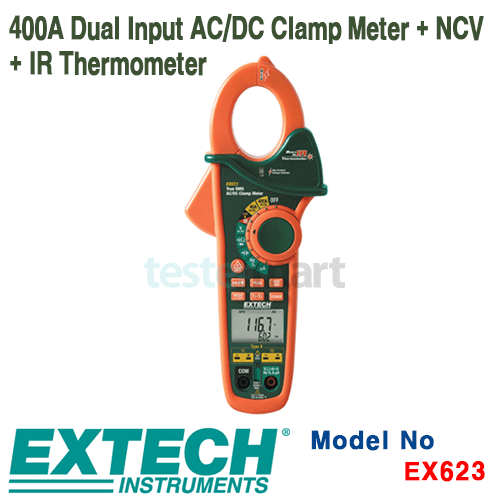 [EXTECH] EX623, 400A Dual Input AC/DC Clamp Meter + NCV + IR Thermometer, 클림프 메타, 비접촉식 전압검출, 적외선온도계 [익스텍]