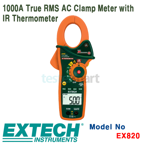 [EXTECH] EX820, 1000A True RMS AC Clamp Meter with IR Thermometer, 클램프 메타, 적외선온도계 [익스텍]
