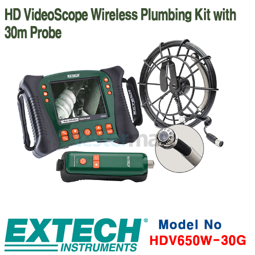 [EXTECH] HDV650W-30G, HD VideoScope Wireless Plumbing Kit with 30m Probe, 비디오 스코프 [익스텍]