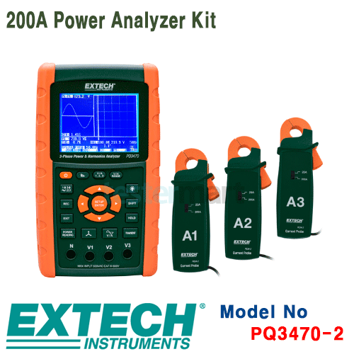 [EXTECH] PQ3470-2, 200A Power Analyzer Kit, PQ3470 with PQ34-2, 전력분석기 [익스텍]