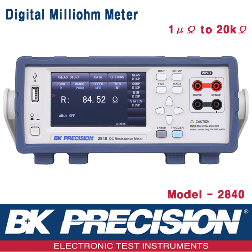 B&K PRECISION 2840, 1uΩ ~20㏀, Digital Milliohm Meter, LPR, Low Power Resistance, 밀리옴메타, 저저항측정기, B&K 2840