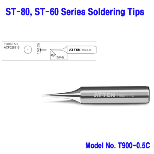 [ATTEN T900-0.5C] 0.5mm 인두팁, ST-80/ST-60 전용