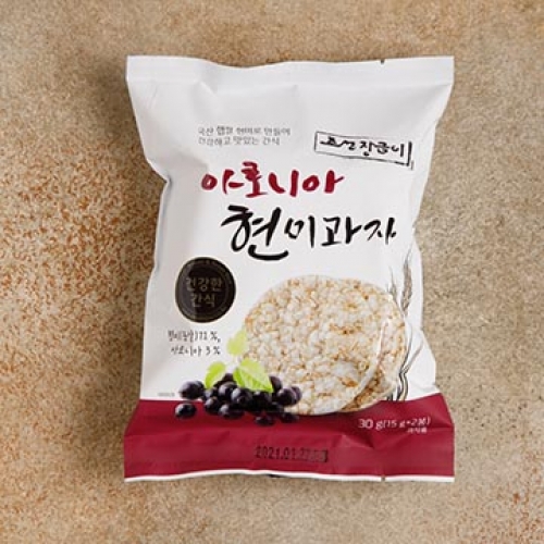 국산 뻥튀기 [ 아로니아 현미 과자 15g 6봉] 쌀 간식
