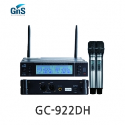 GNS GC-922DH 900MHz 채널가변형 듀얼채널 2x 핸드 타입 무선마이크 True Diversity