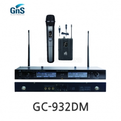GNS GC-932DM 900MHz 채널가변형 듀얼채널 핸드 + 핀 타입 무선마이크 True Diversity