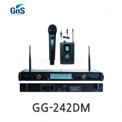 GNS GG-242DM 2.4GHz 채널가변형 듀얼채널 핸드 + 핀 타입 무선마이크