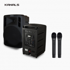 KANALS 카날스 BK-1260 충전식 휴대용 이동식 앰프 스피커 2채널 무선마이크세트