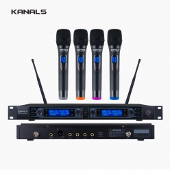 KANALS 카날스 BK-4200 방송용 라이브 무대 공연용 행사용 UHF 4채널 PLL 자동채널 무선마이크 송수신기세트
