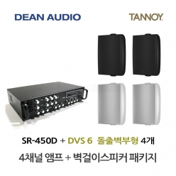 탄노이 벽부형스피커 DVS6 4개 매장용앰프 SR-450D 상업용 음향패키지