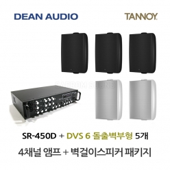 탄노이 벽부형스피커 DVS6 5개 매장용앰프 SR-450D 상업용 음향패키지