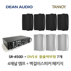 탄노이 벽부형스피커 DVS6 7개 매장용앰프 SR-450D 상업용 음향패키지