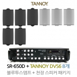 탄노이 벽부형스피커 DVS6 8개 SR-650D 상업용 음향패키지