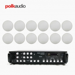 POLK AUDIO 매장 카페 상업용 V60 실링스피커 12개+SR-650D 6채널 앰프 음향패키지