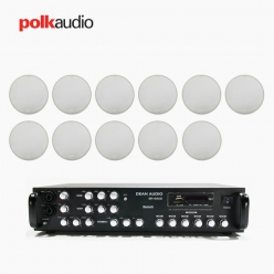 POLK AUDIO 매장 카페 상업용 V60 실링스피커 11개+SR-650D 6채널 앰프 음향패키지