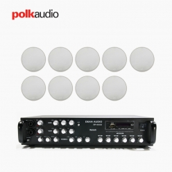 POLK AUDIO 매장 카페 상업용 V60 실링스피커 9개+SR-650D 6채널 앰프 음향패키지