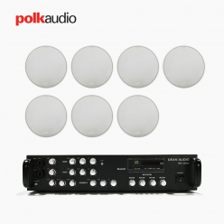 POLK AUDIO 매장 카페 상업용 V60 실링스피커 7개+SR-450D 4채널 앰프 음향패키지