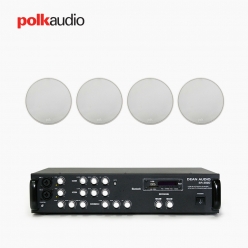 POLK AUDIO 매장 카페 상업용 V60 실링스피커 4개+SR-350D 2채널 앰프 음향패키지