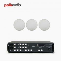 POLK AUDIO 매장 카페 상업용 V60 실링스피커 3개+SR-350D 2채널 앰프 음향패키지