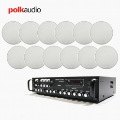 POLK AUDIO 매장 카페 상업용 V6S 실링스피커 12개+SR-650D 6채널 앰프 음향패키지